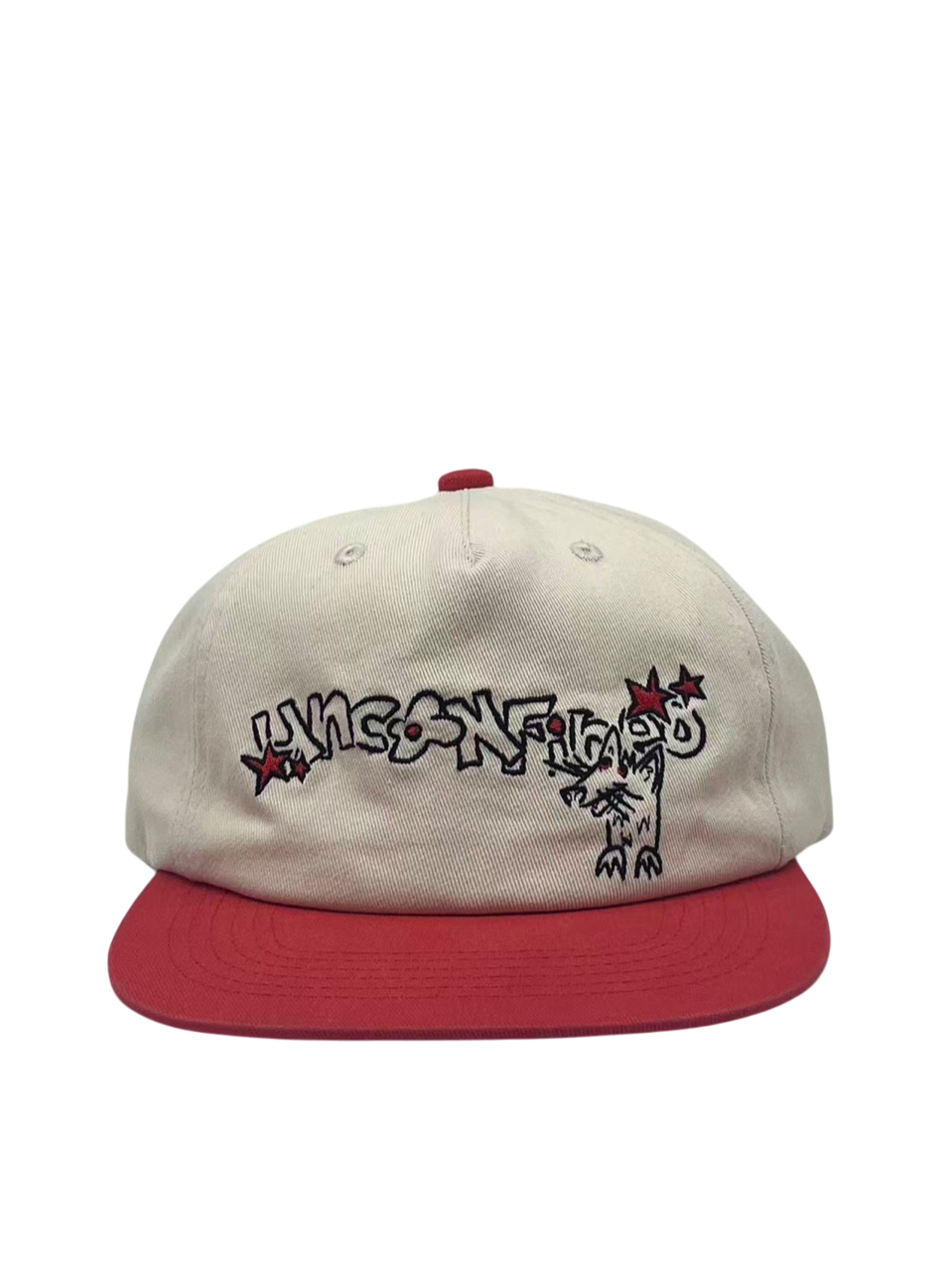 SummerRat’25 - 5 panel cap in Ecru & Red
